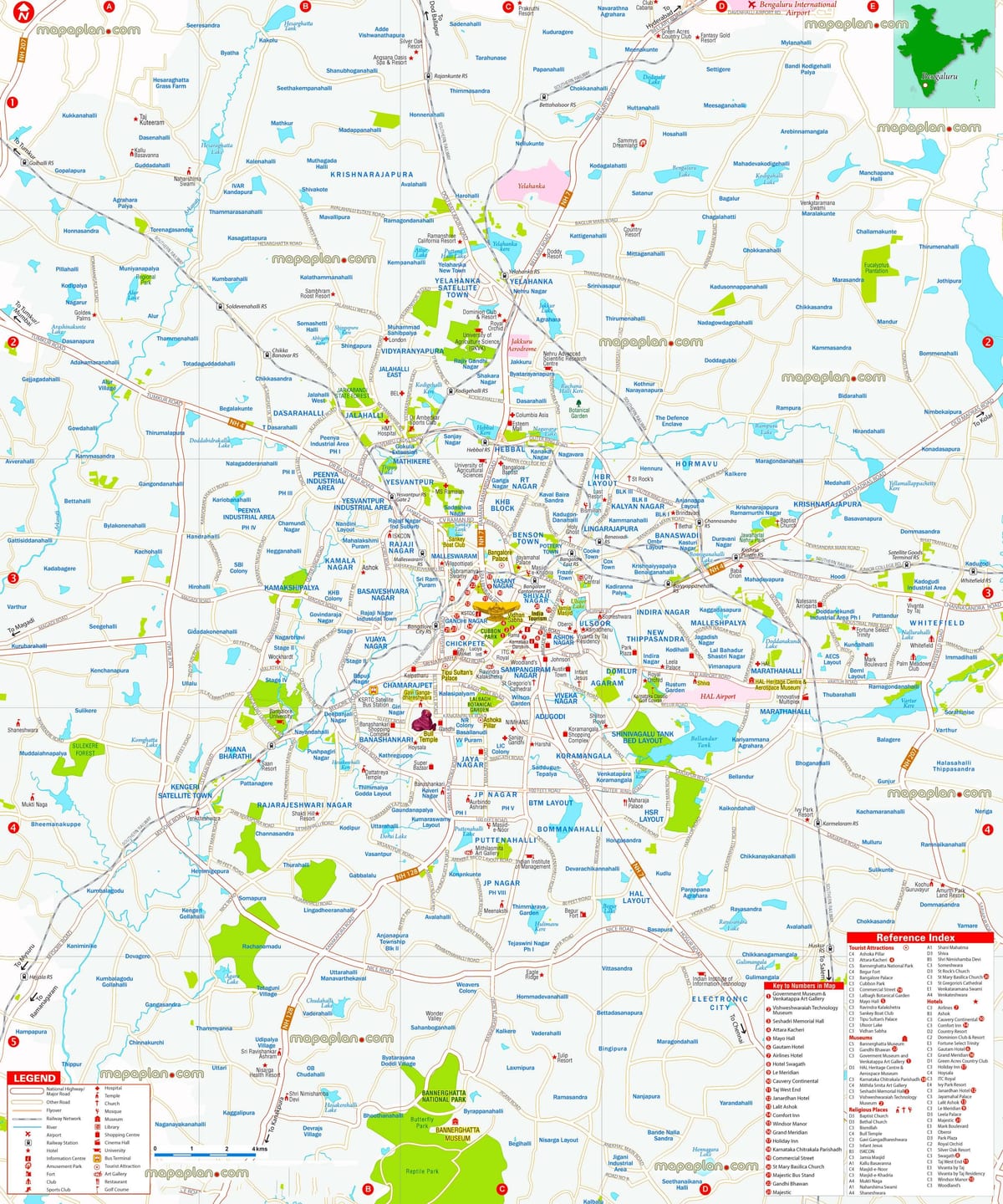 Бангалор туристички места на мапата