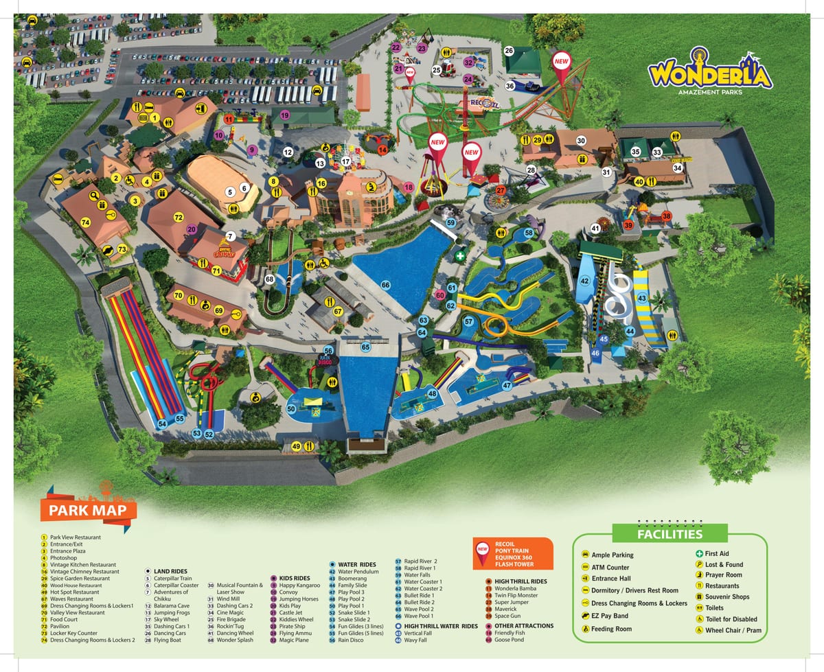 Бангалор Wonderla мапа